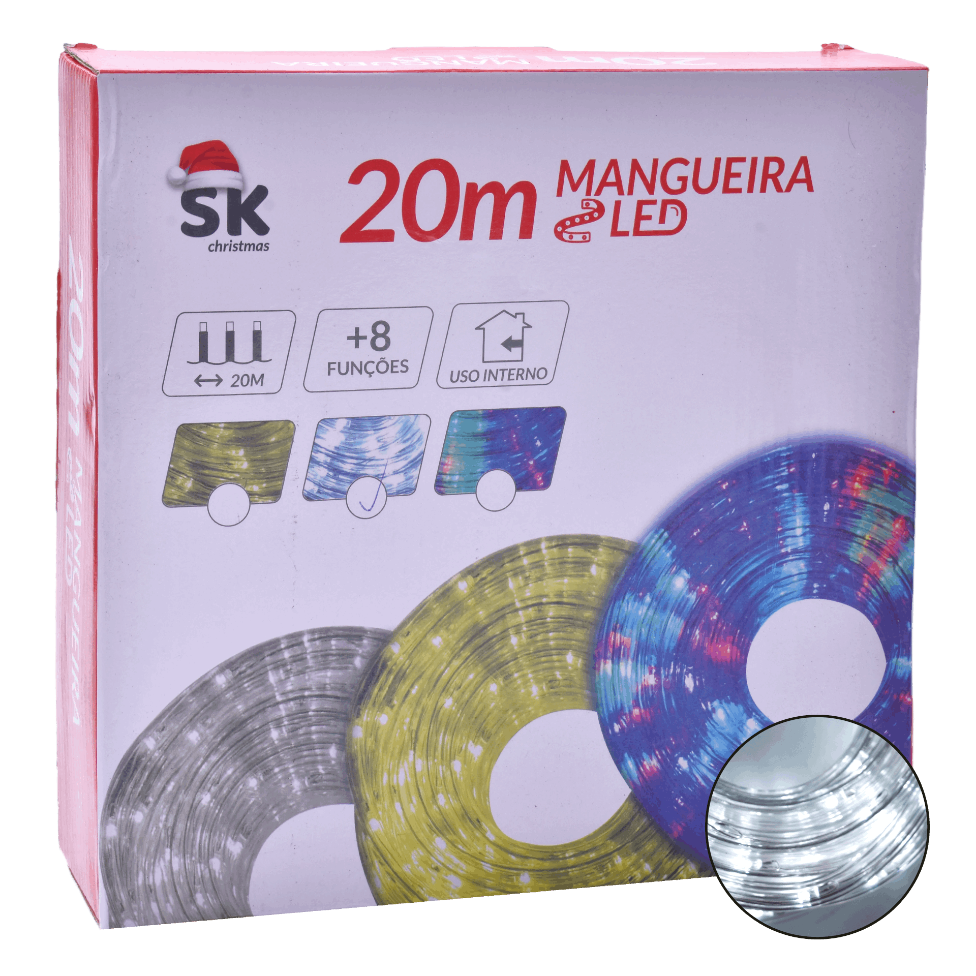 Mangueira Luz Led Branca 20 mt
