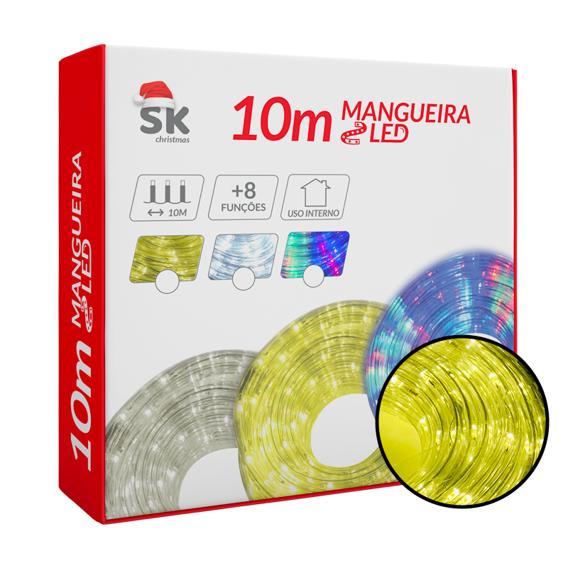 Mangueira Luz Led Amarela10 mt