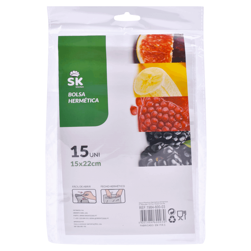 Saco Hermético Alimento 15 x 22 Pack 15