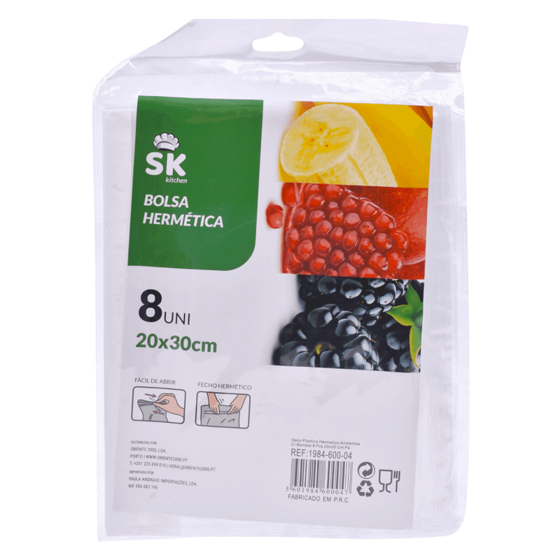Saco Hermético Alimento 20 x 30 Pack 8