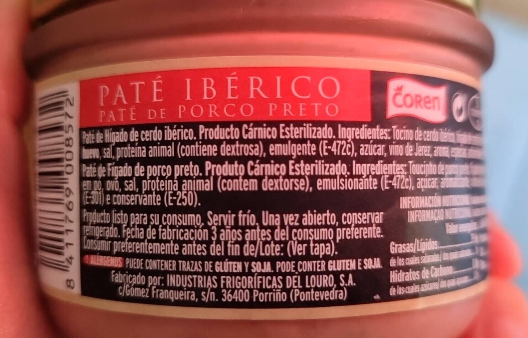 Coren Patê Porco Preto 125 Gr.