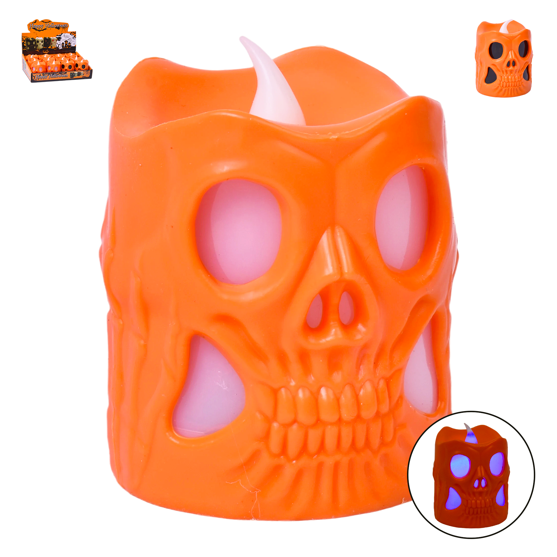 Vela Halloween Luz Cores 5,5cm