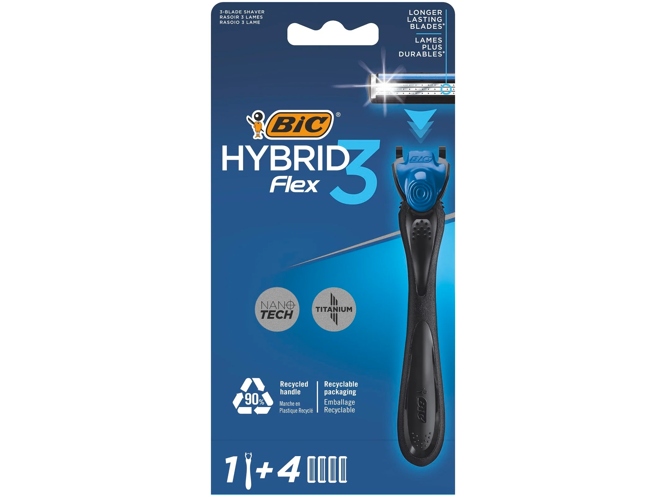 Bic Lâmina Hybrid 3 Flex Maq.+4 Recargas