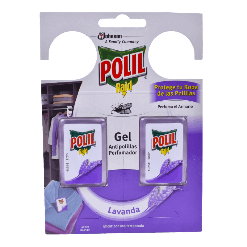 Raid Gel Perfumador Polil Lavanda 2 unid