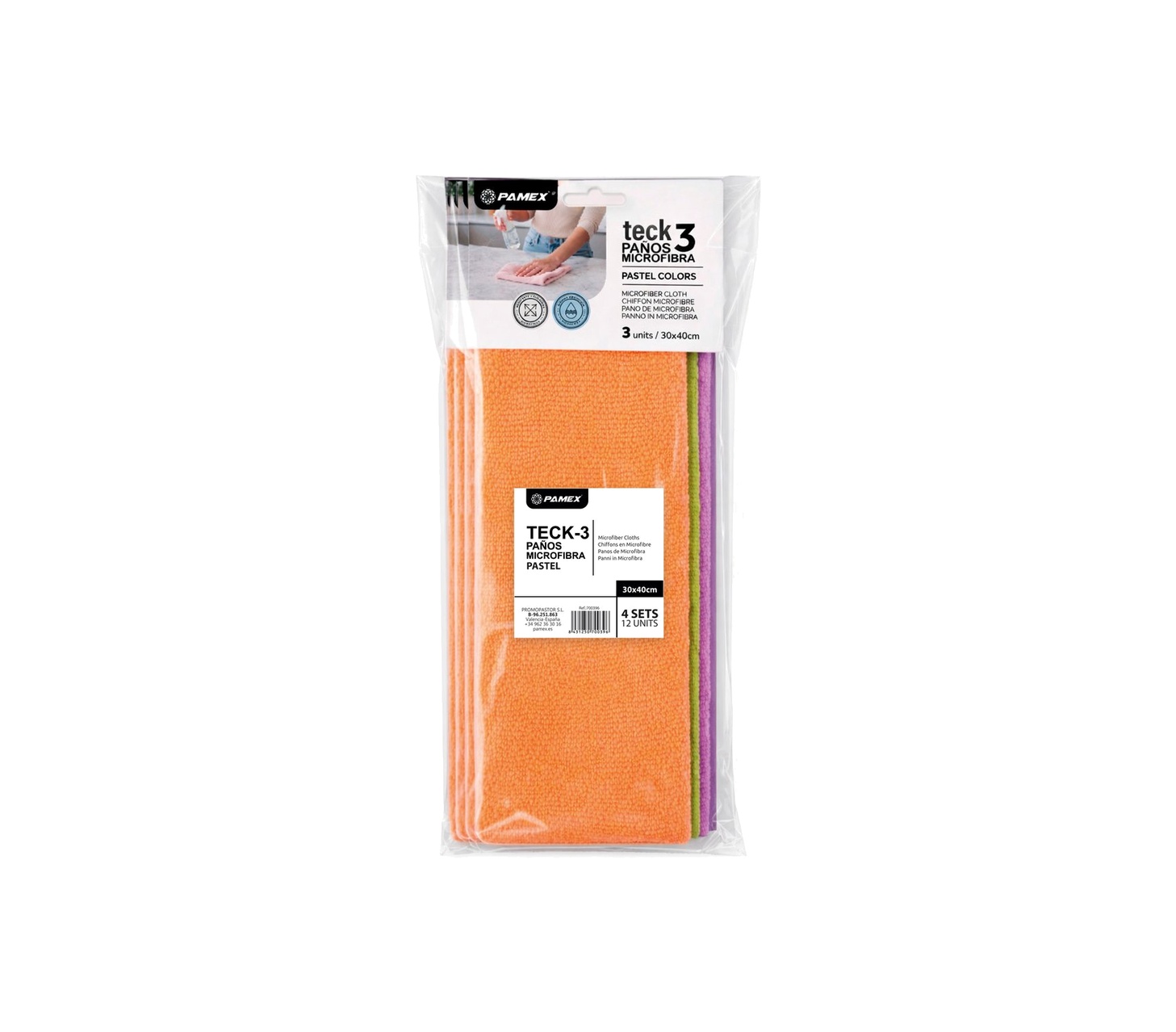 Pamex Pano Microfibra Pastel 30x40 Pack3