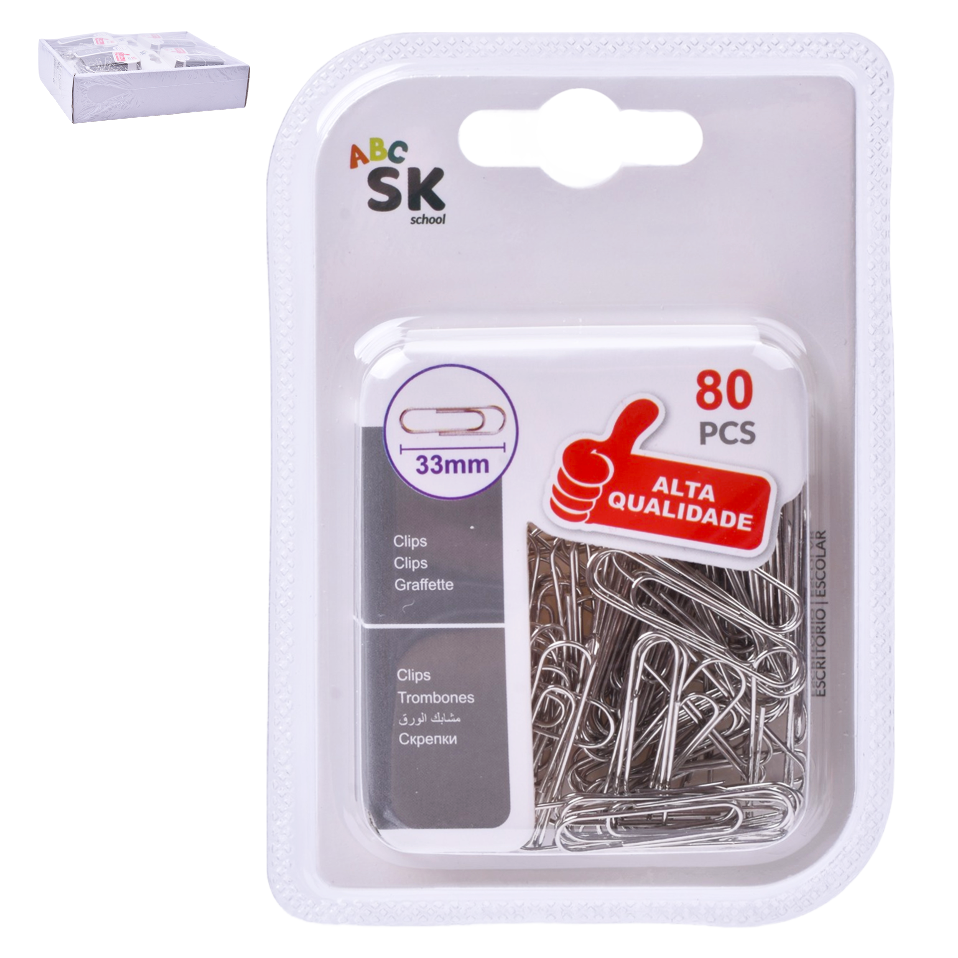 Clips Metal 33mm 80 unid