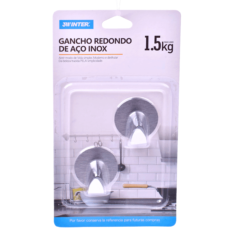 Gancho Metal Parede Redondo 2 Uni