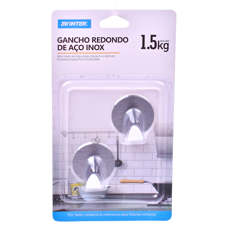 Gancho Metal Parede Redondo 2 Uni