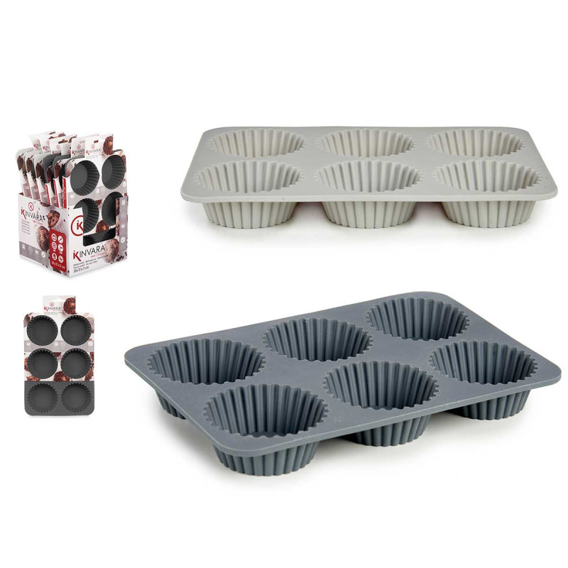 Forma Silicone  6 Queijadas 26x17 Cm