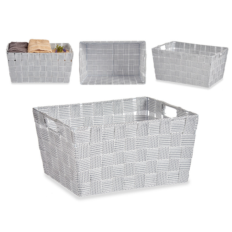 Cesta Conica Rectângular C/Asas Branca 30CM