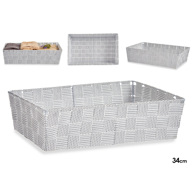 Cesta Rectângular S/Asas Branco 34CM