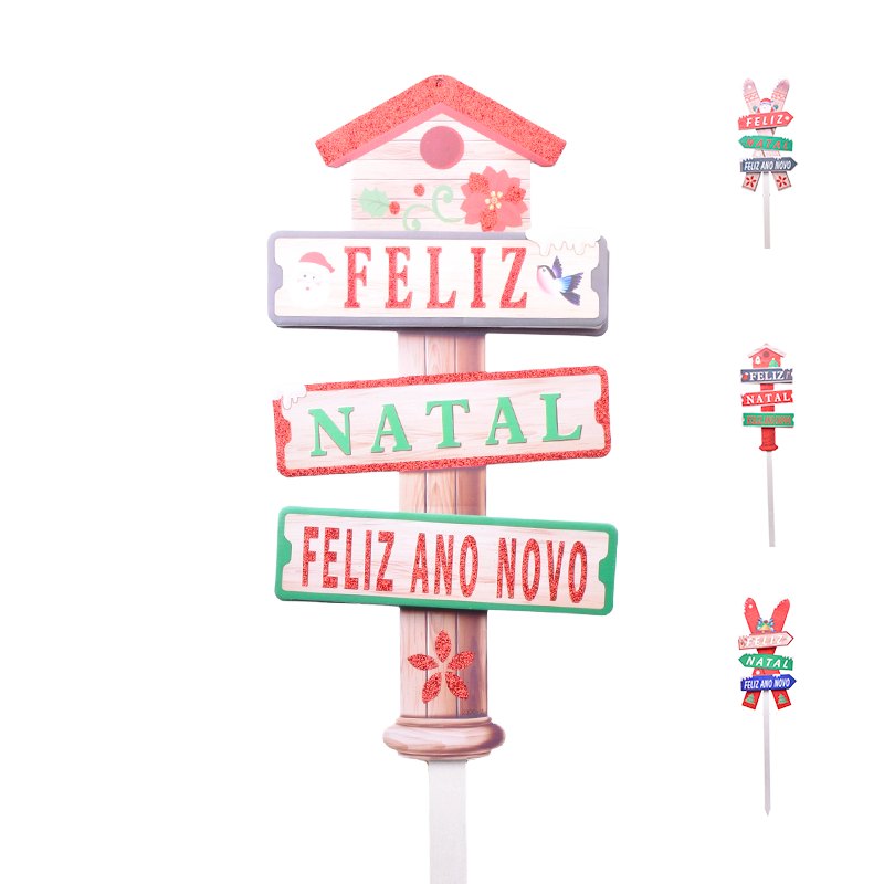 Decoração Natal Espeto Madeira 85 cm