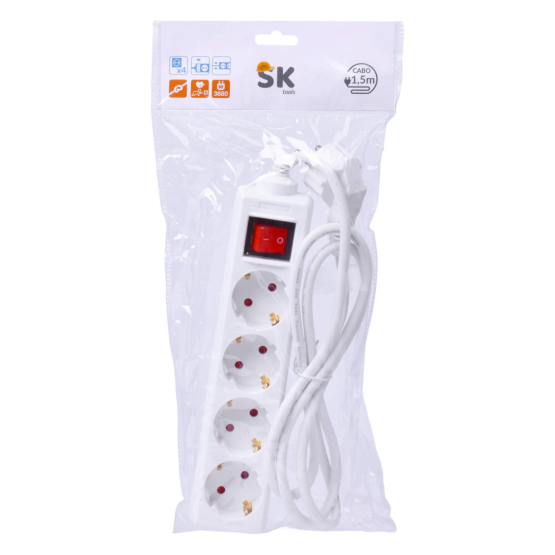 Extensao 4 Tomadas C/ Interruptor 1,5 mt