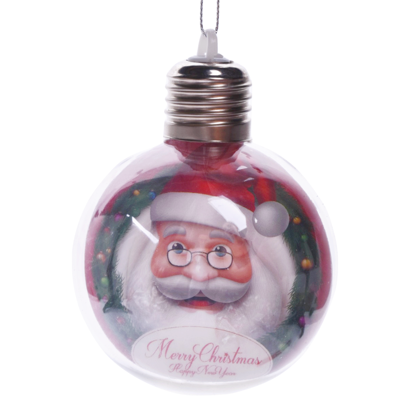 Decoração Natal Bola C/Luz 8 cm