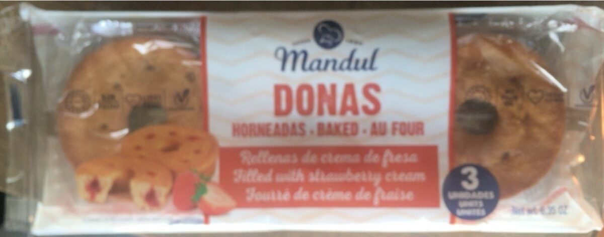 Donut C/Recheio Morango 180gr Mandul