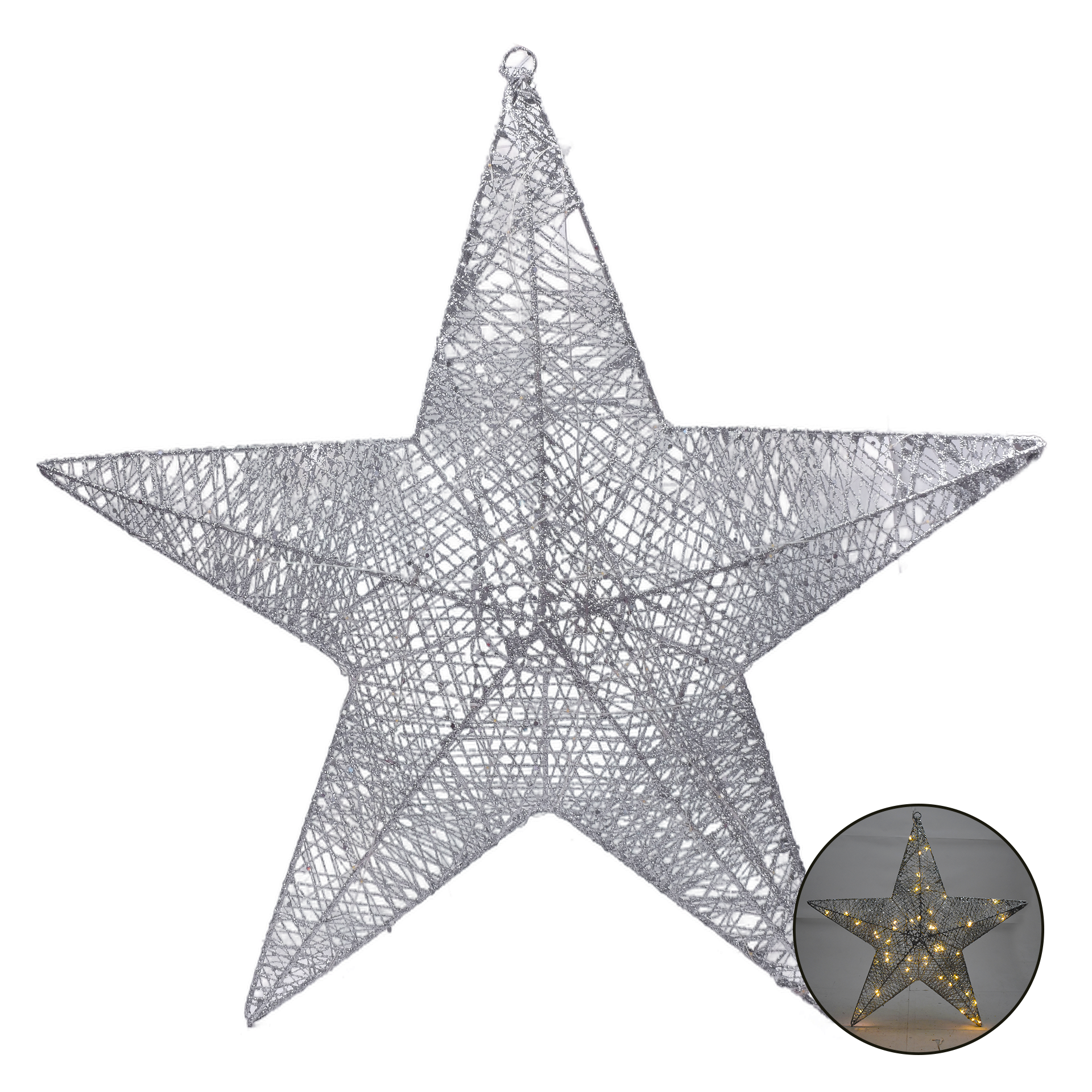 Decoração Natal Estrela P. C/ Luz 60 cm