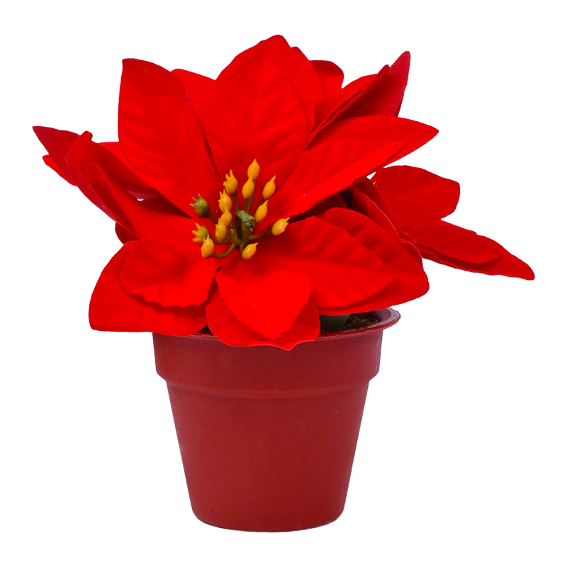 Decoração Natal Vaso Flor 17cm