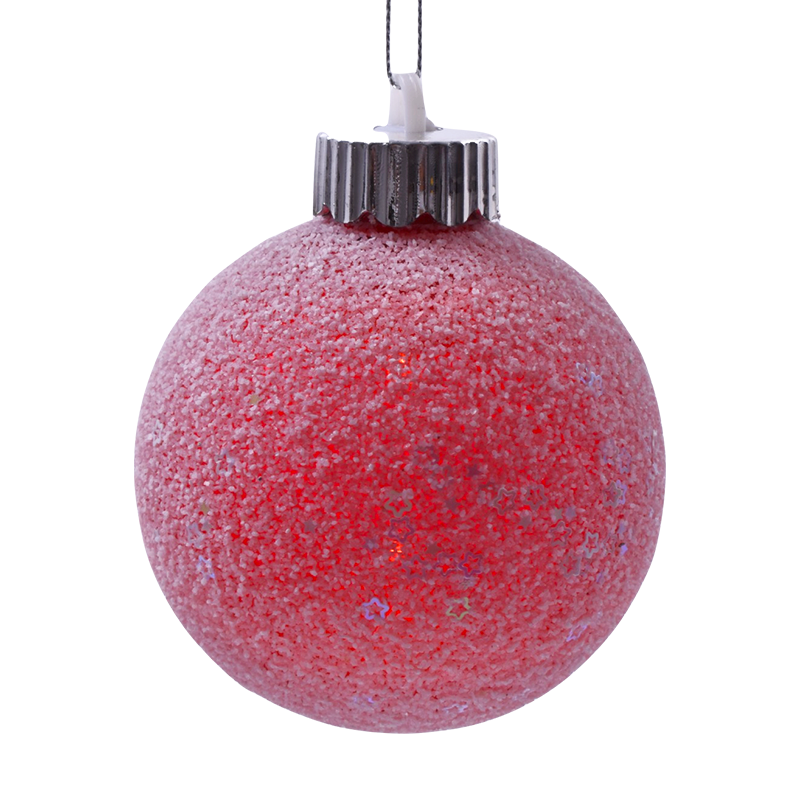 Decoração Natal Bola C/Luz 8 cm
