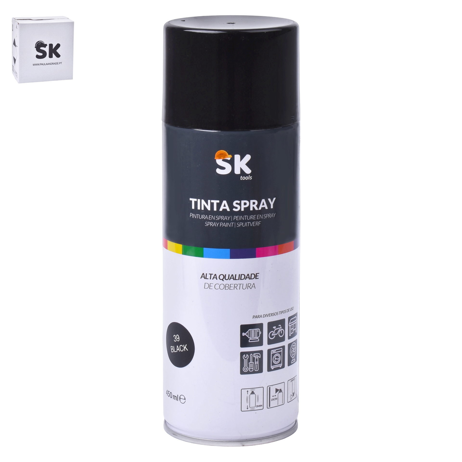 Tinta Spray 39 Black  450 ml