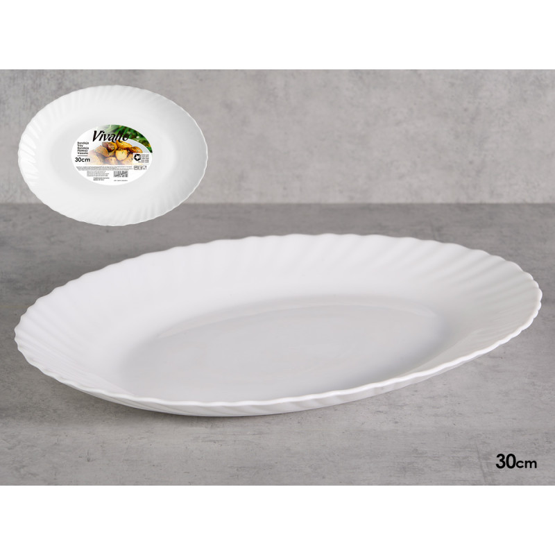 Bandeja Loiça Branca 30 cm 3 unid