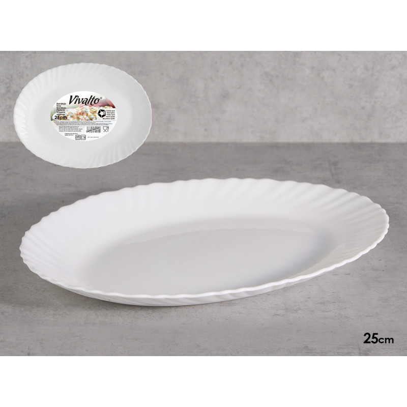 Bandeja Loiça Branca 25 cm 6 unid