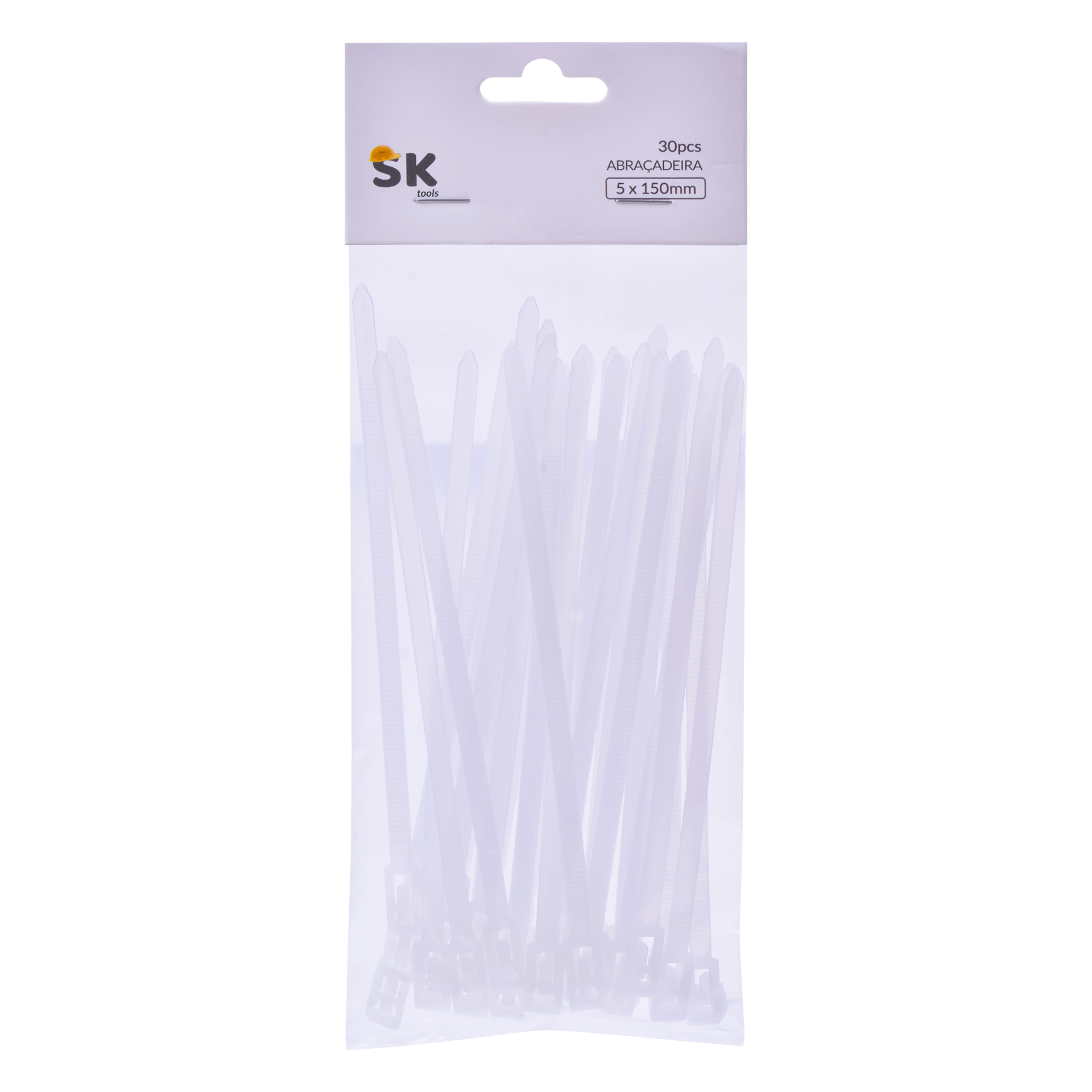 Abraçadeira Branca 5x150mm 30 unid