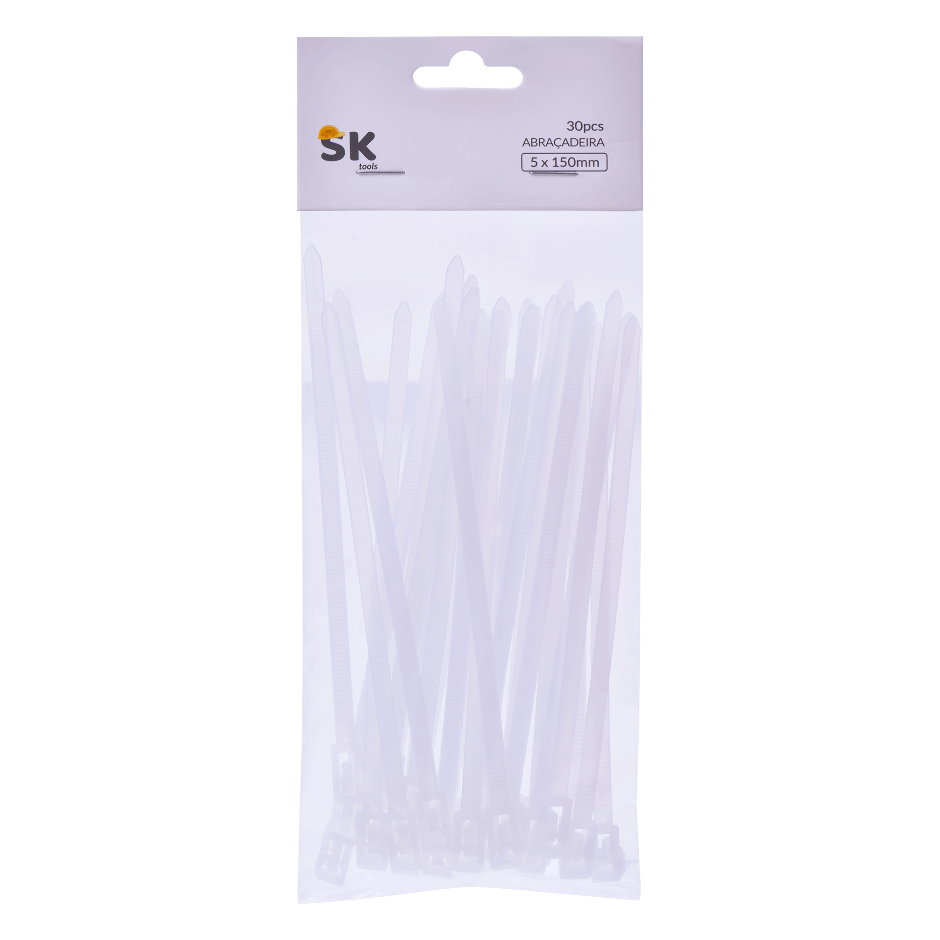 Abraçadeira Branca 5x150mm 30 unid