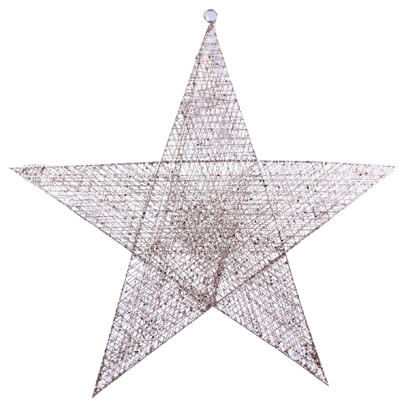 Decoração Estrela Prateada C/Luz 60cm