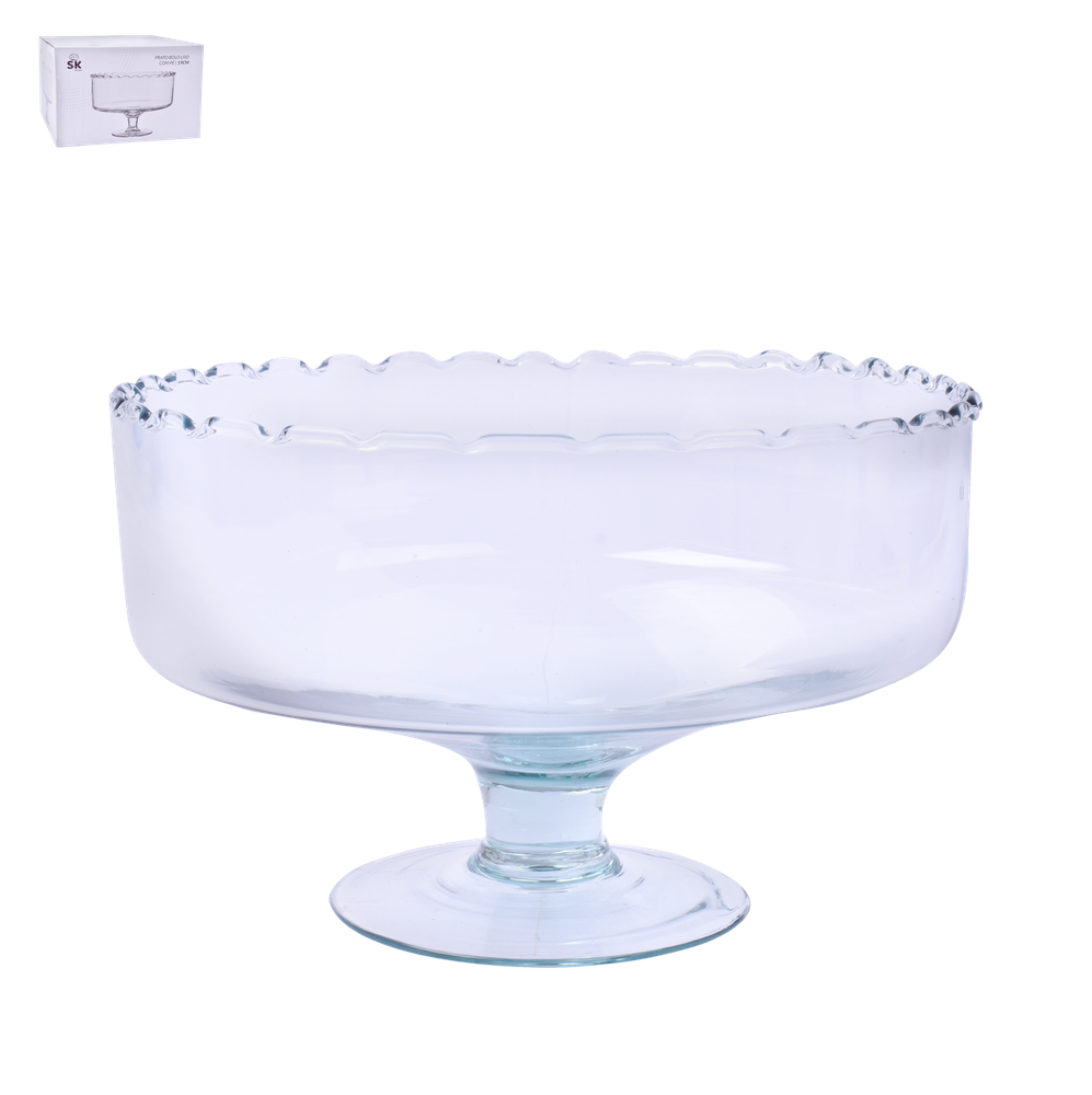 Taça Vidro Liso Com Pé 19 cm