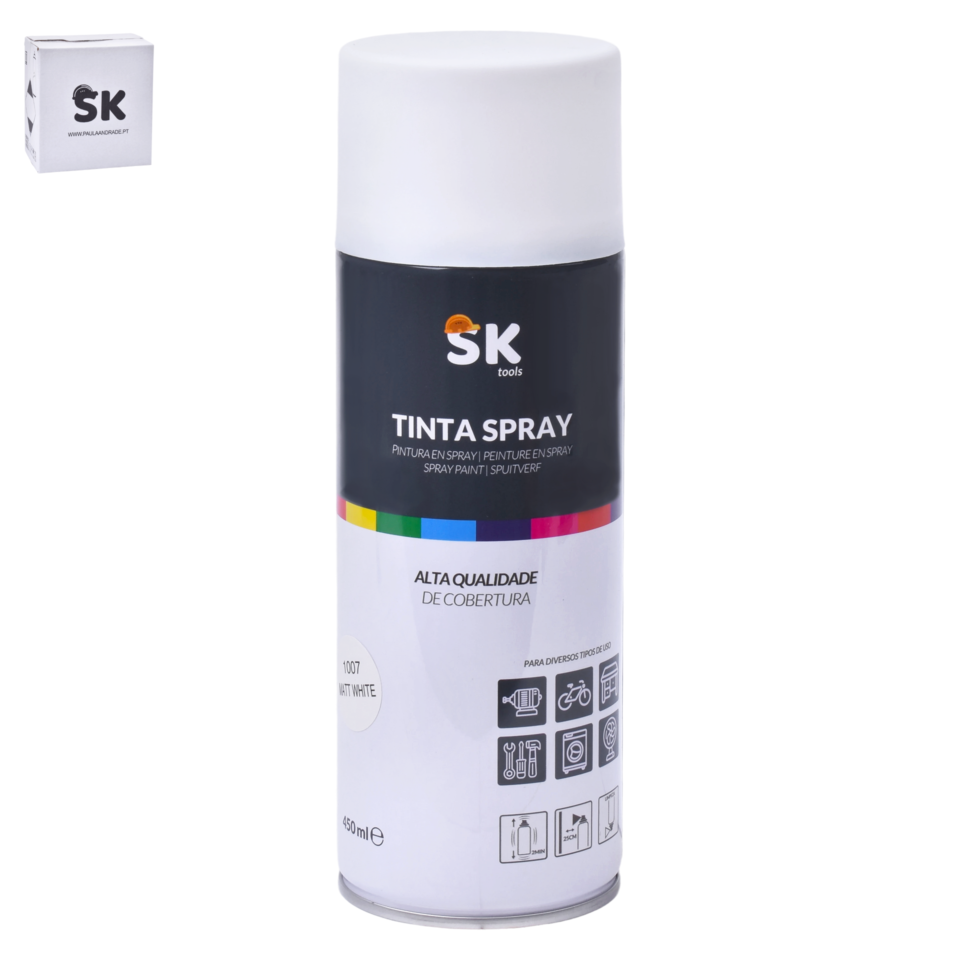 Tinta Spray 1007 White Matt 450 ml