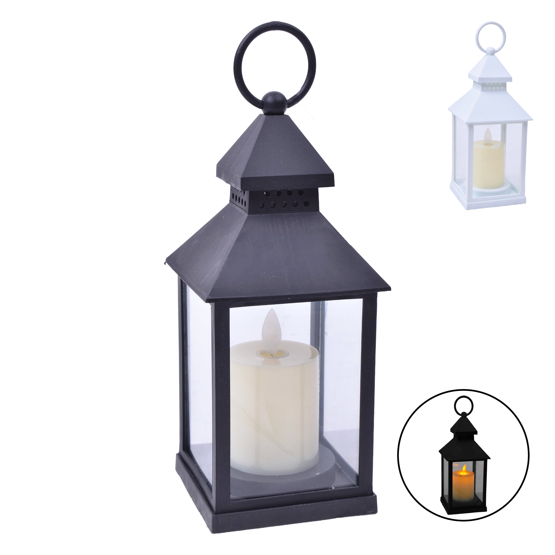 Lanterna Portavelas Luz Led 21,5cm
