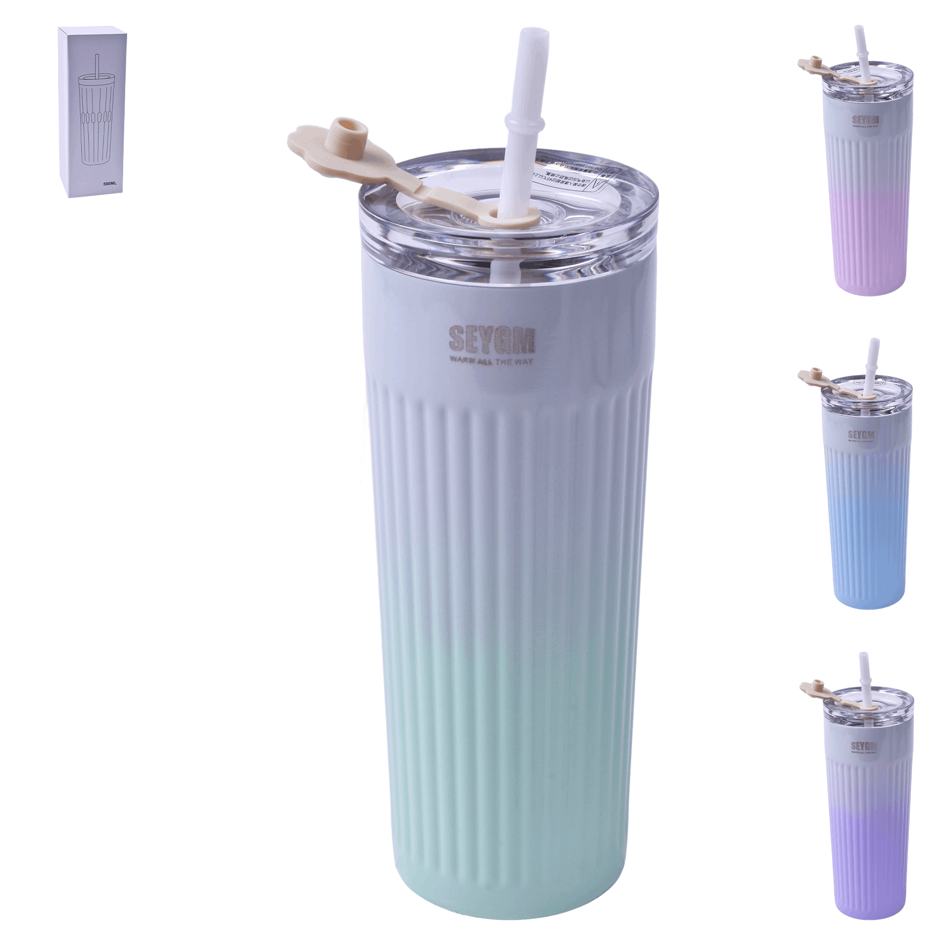 Copo Termico C/Palhinha 500 ml