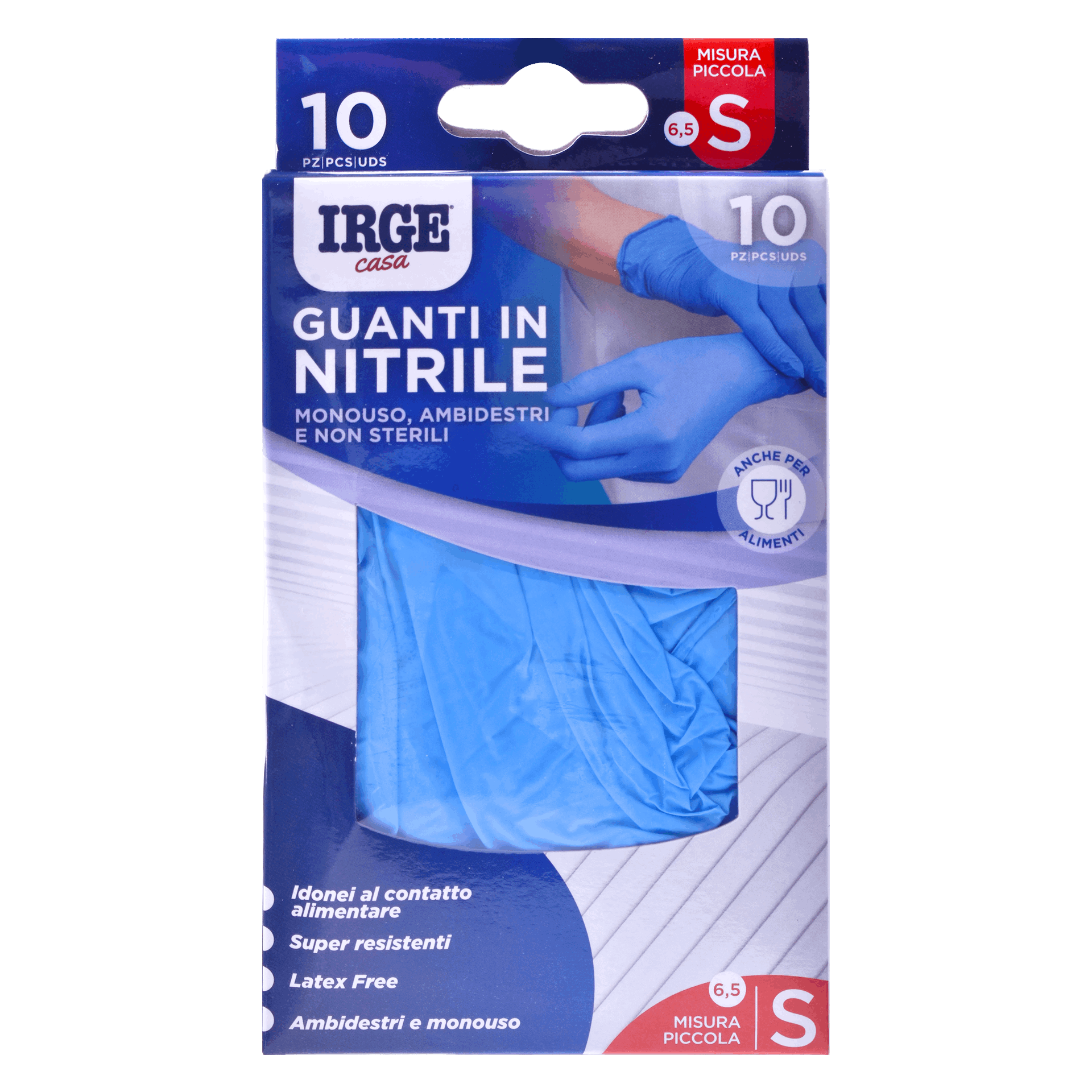 Luva Nitrilo Azul S 10 unid