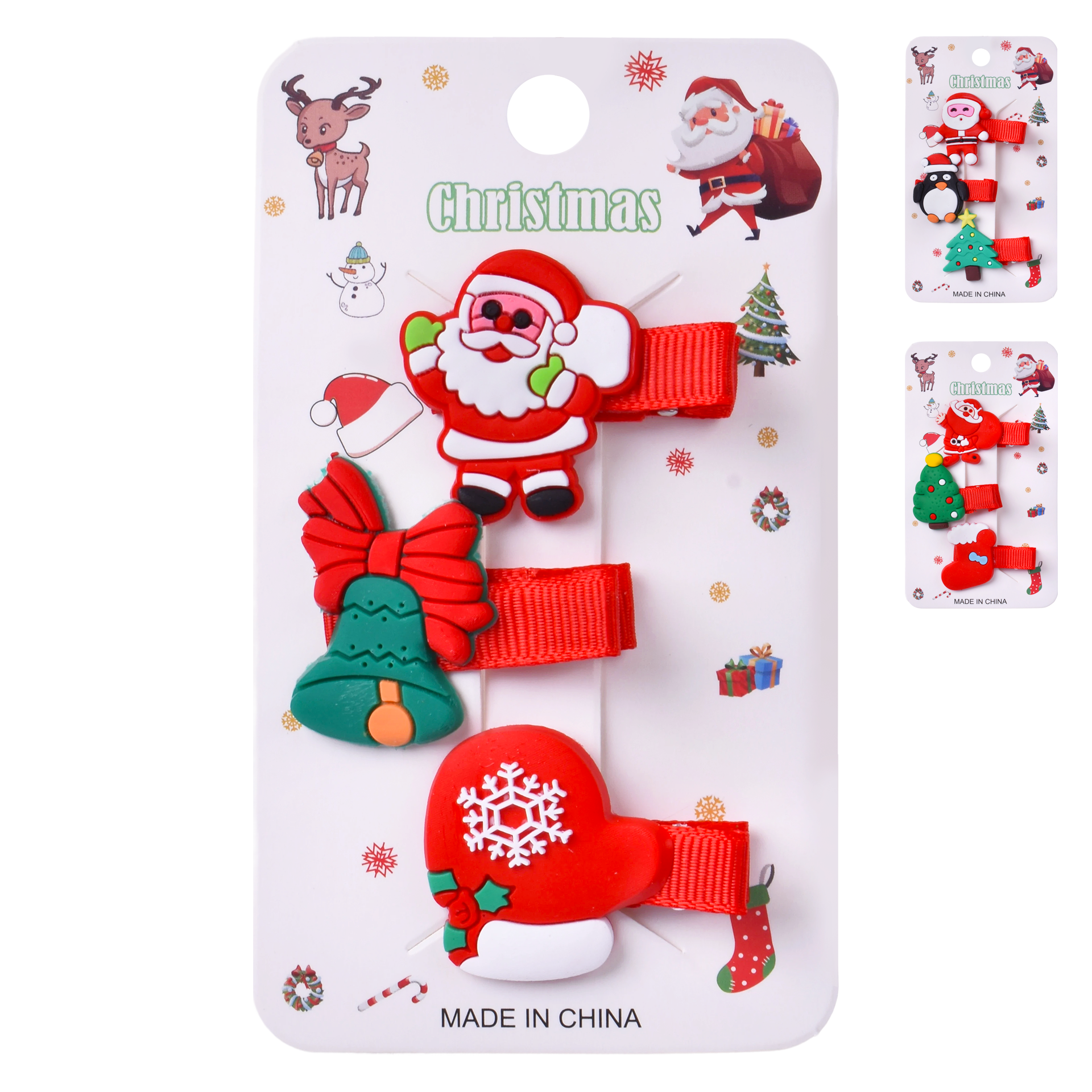 Ganchos Cabelo Natal Pack 3