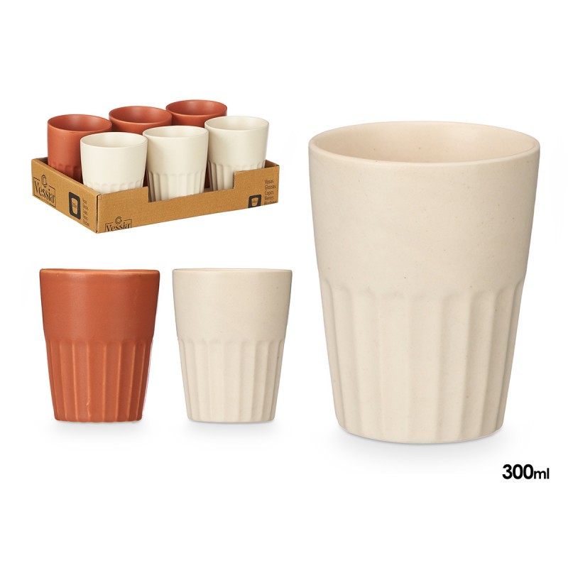 Copo Café Castanho/Bege 6 x 300 ml