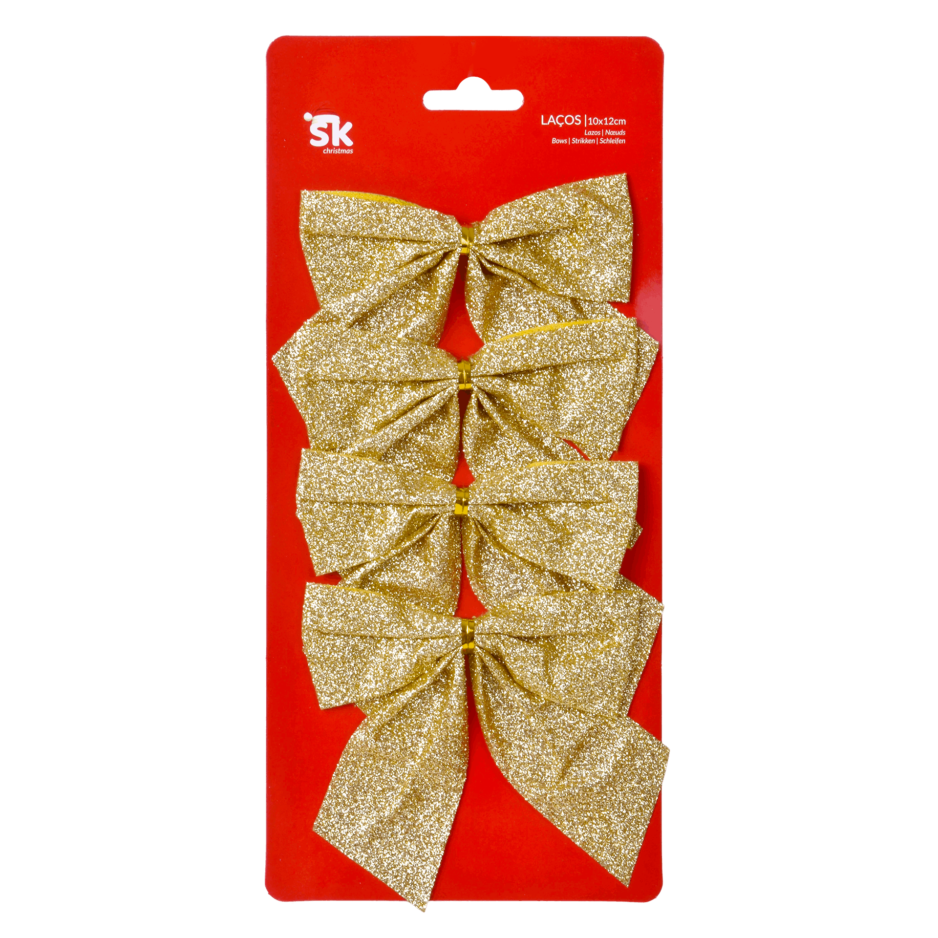 Decoração Natal Laço Dourado 4unid