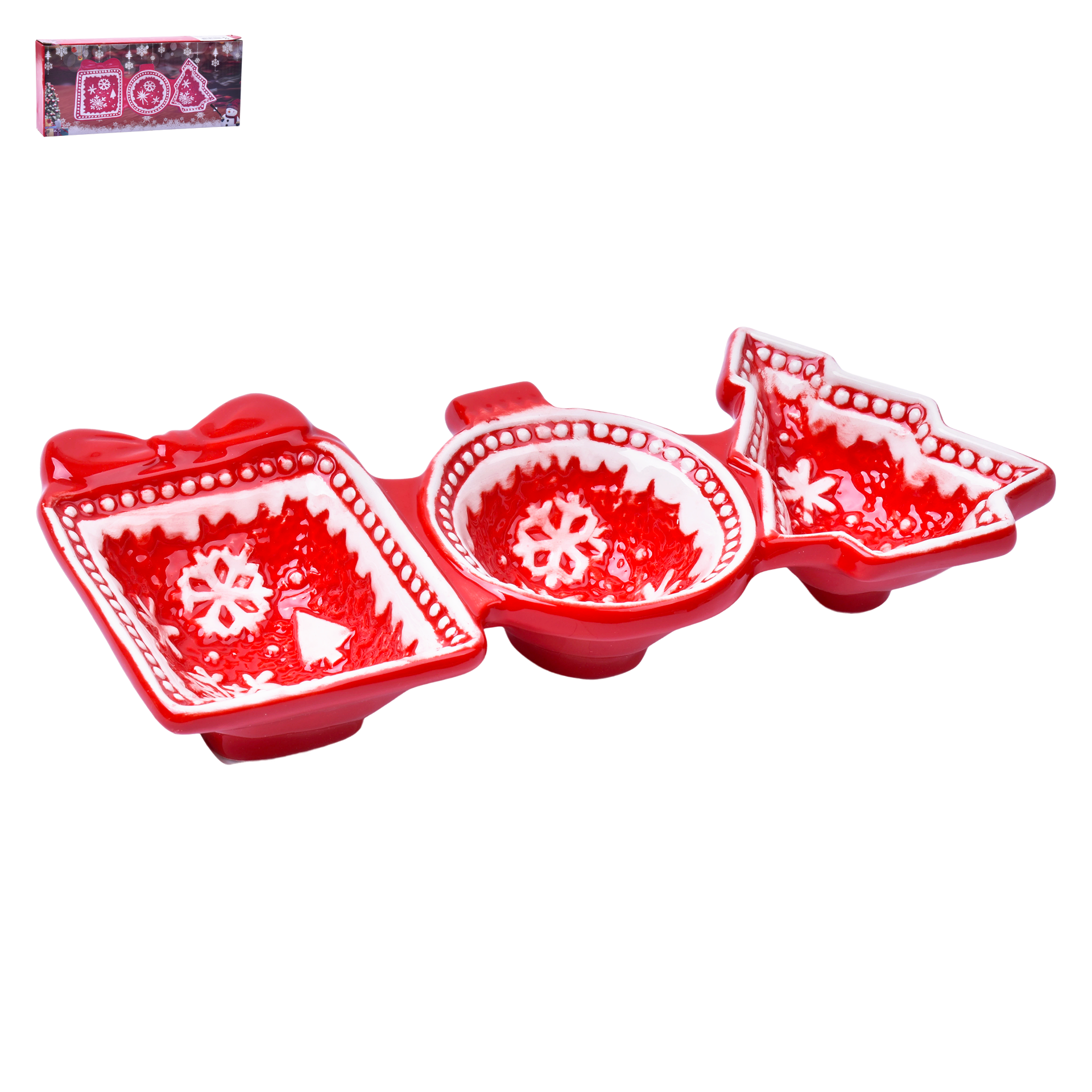 Prato Natal Aperitivos 33 x13 x3 cm