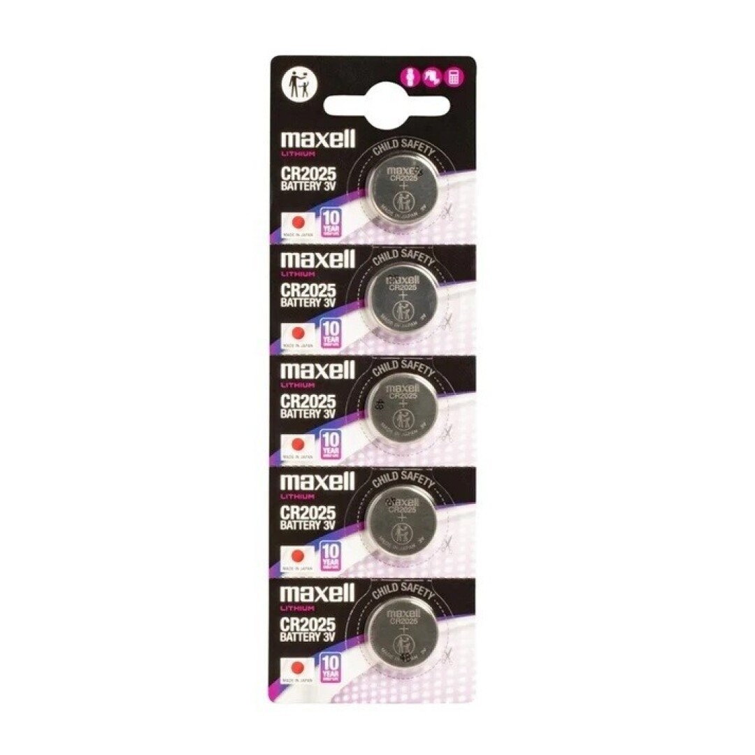 Maxell Pilha Botão CR 2025 Pack 5