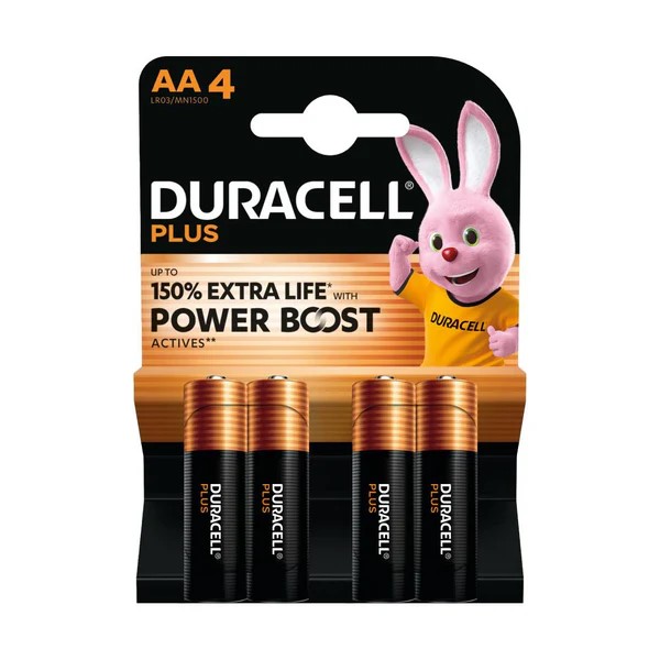 Pilhas Alcalinas AA Pack 4 Duracell