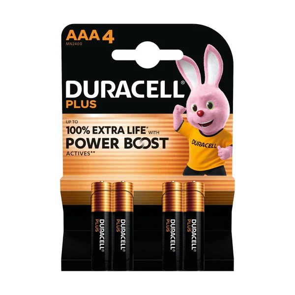 Pilhas Alcalinas AAA Pack 4 Duracell