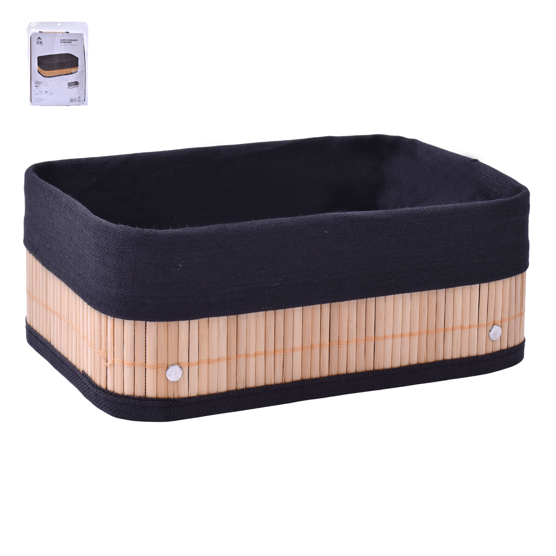 Cesto Forrado 30x22x12 cm