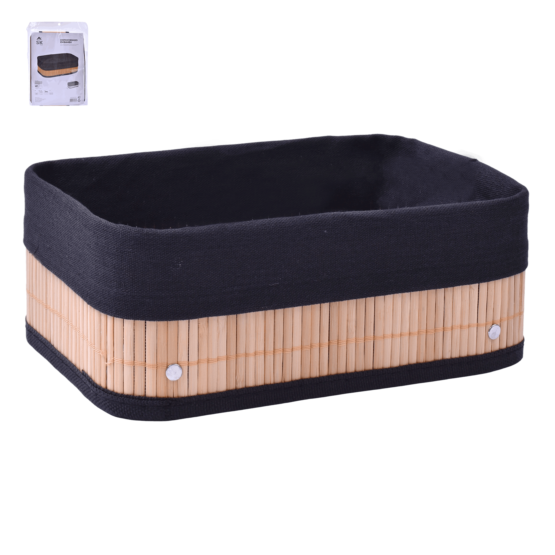 Cesto Forrado 30x22x12 cm