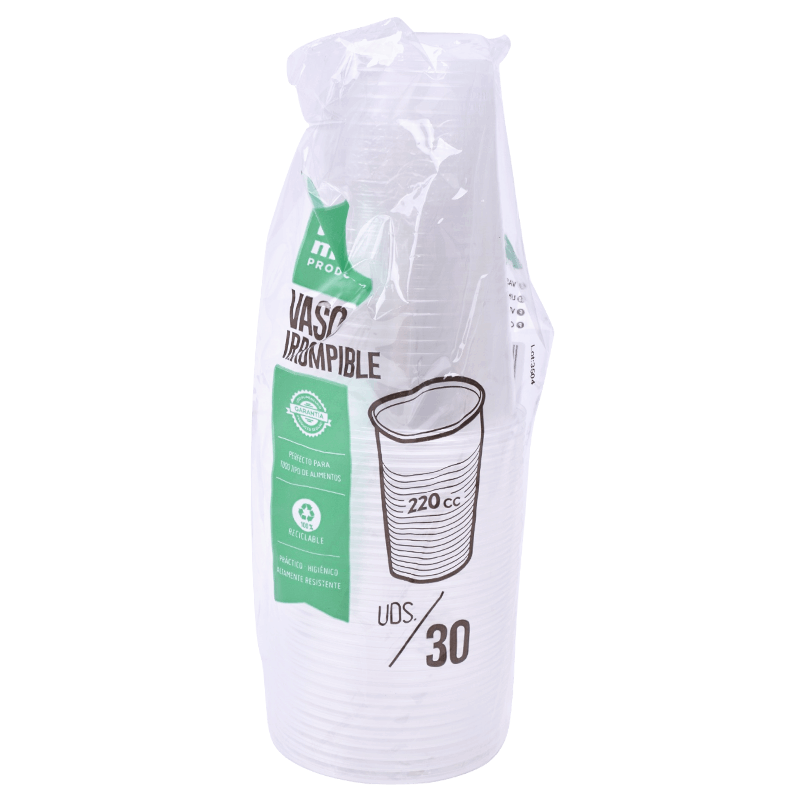Maxi Plast Copo Transparente  220cc 30 unid