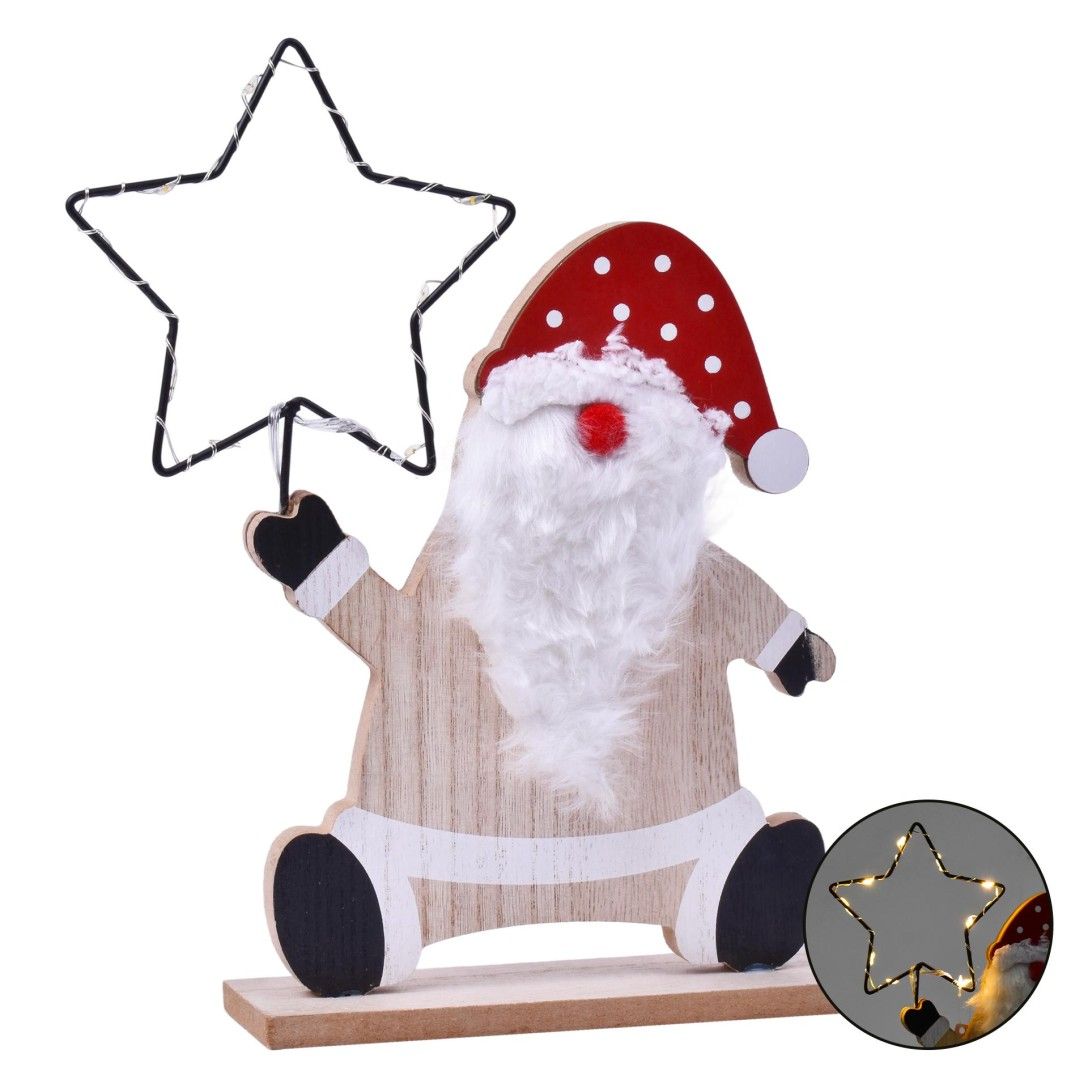 Decoração Pai Natal Mdf C/Luz