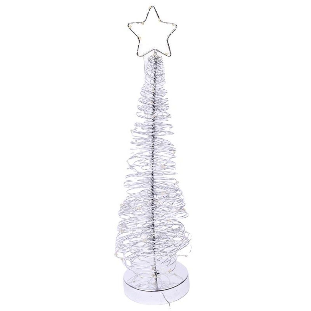 Árvore Natal Prateada C/Luz