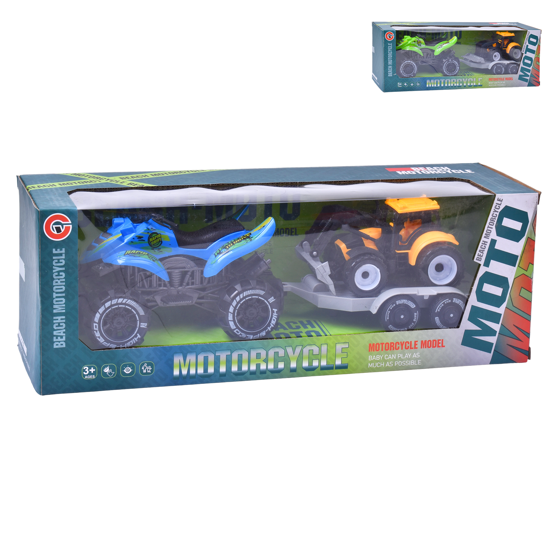 Brinquedo Moto 4 + Atrelado