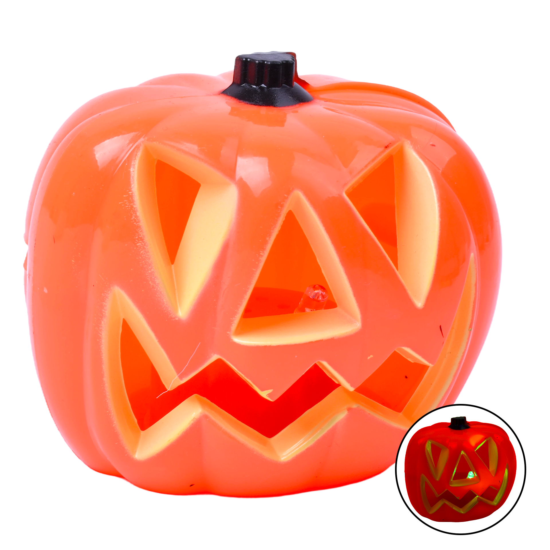 Abobora Halloween Som+Luz 8,5 cm