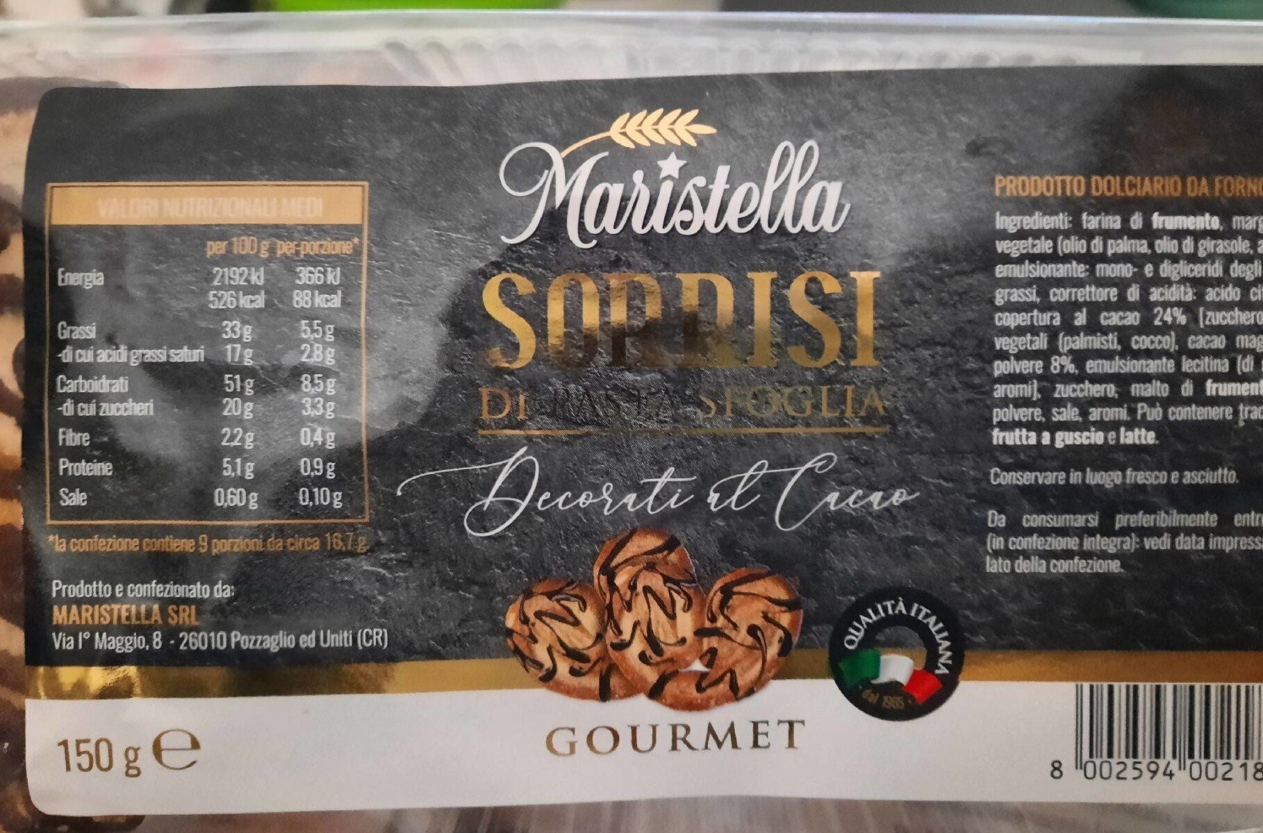 Maristella Sorrisi Cacau Gourmet 150 Gr
