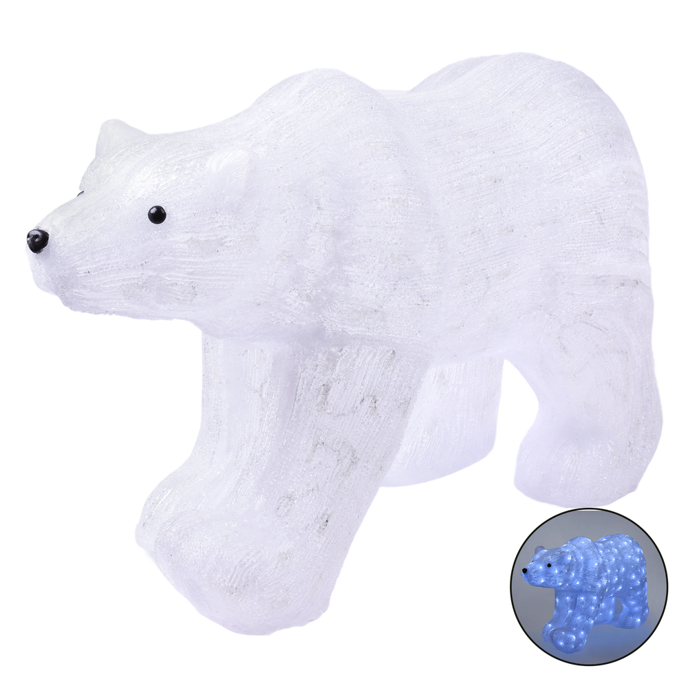 Decoracão Natal Urso Acrilico Luz Led