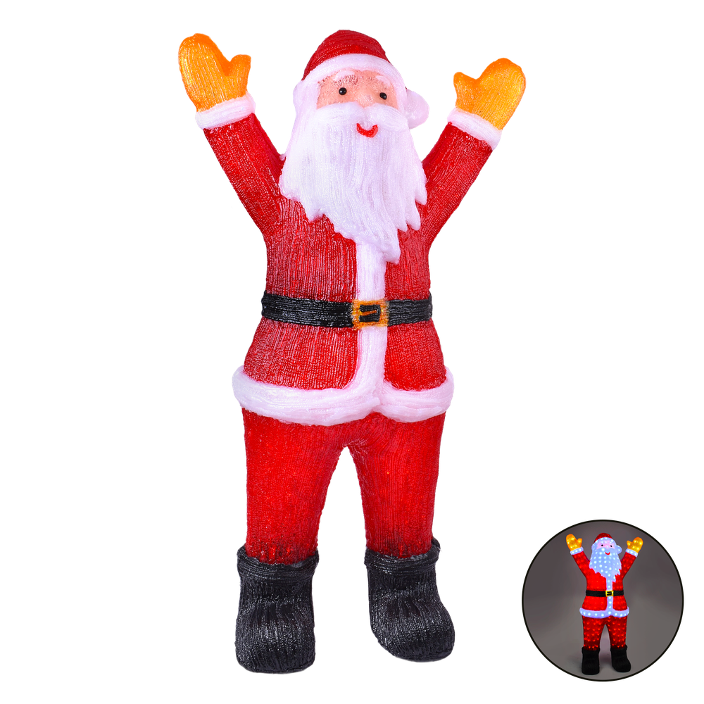 Decoracão Pai Natal Acrilico Luz Led